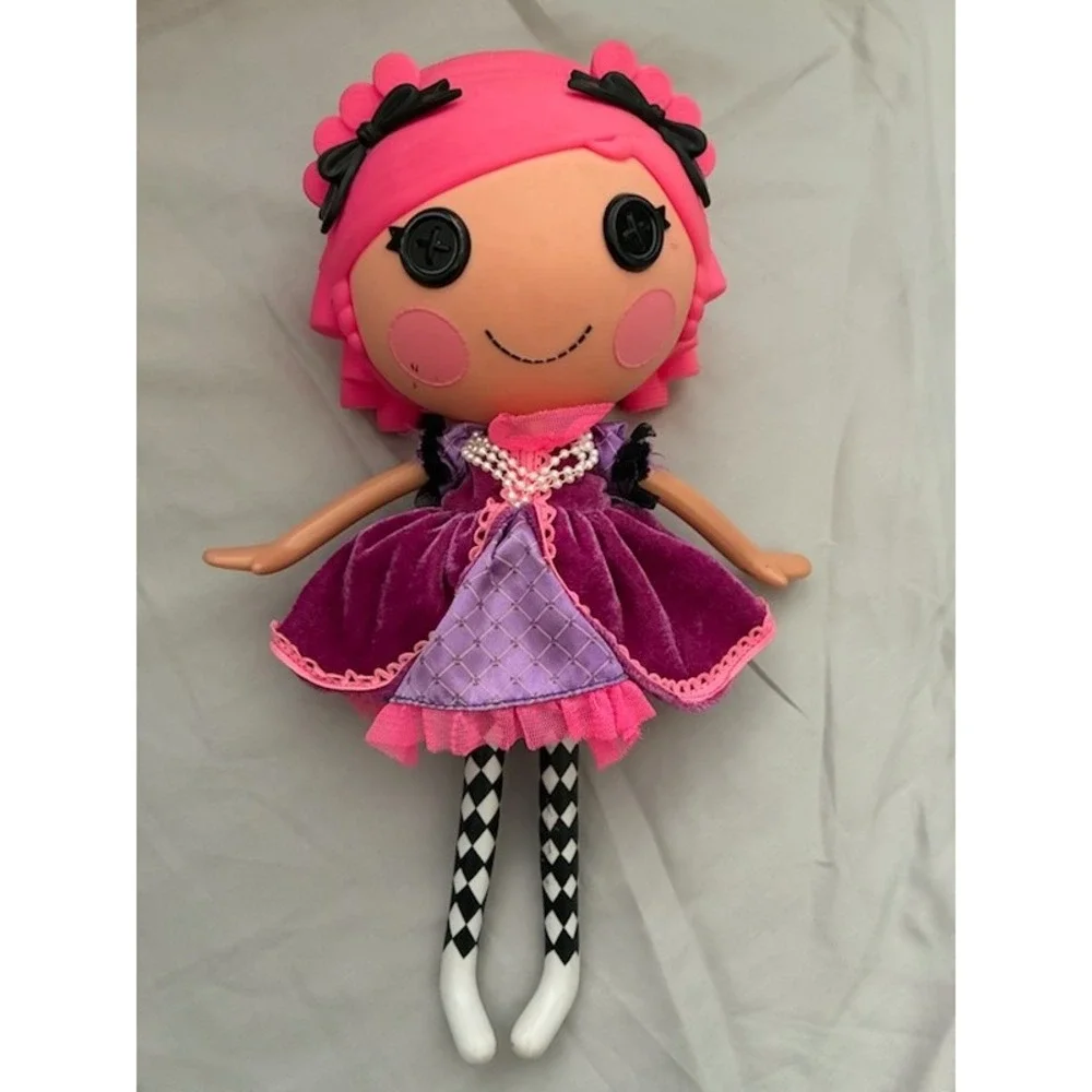 Lalaloopsy Doll MGA Entertainment Pink Hair Purple Velvet Dress Checkered